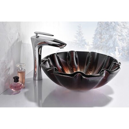 Anzzi Tara Deco-Glass Vessel Sink in Opal Crest LS-AZ8184